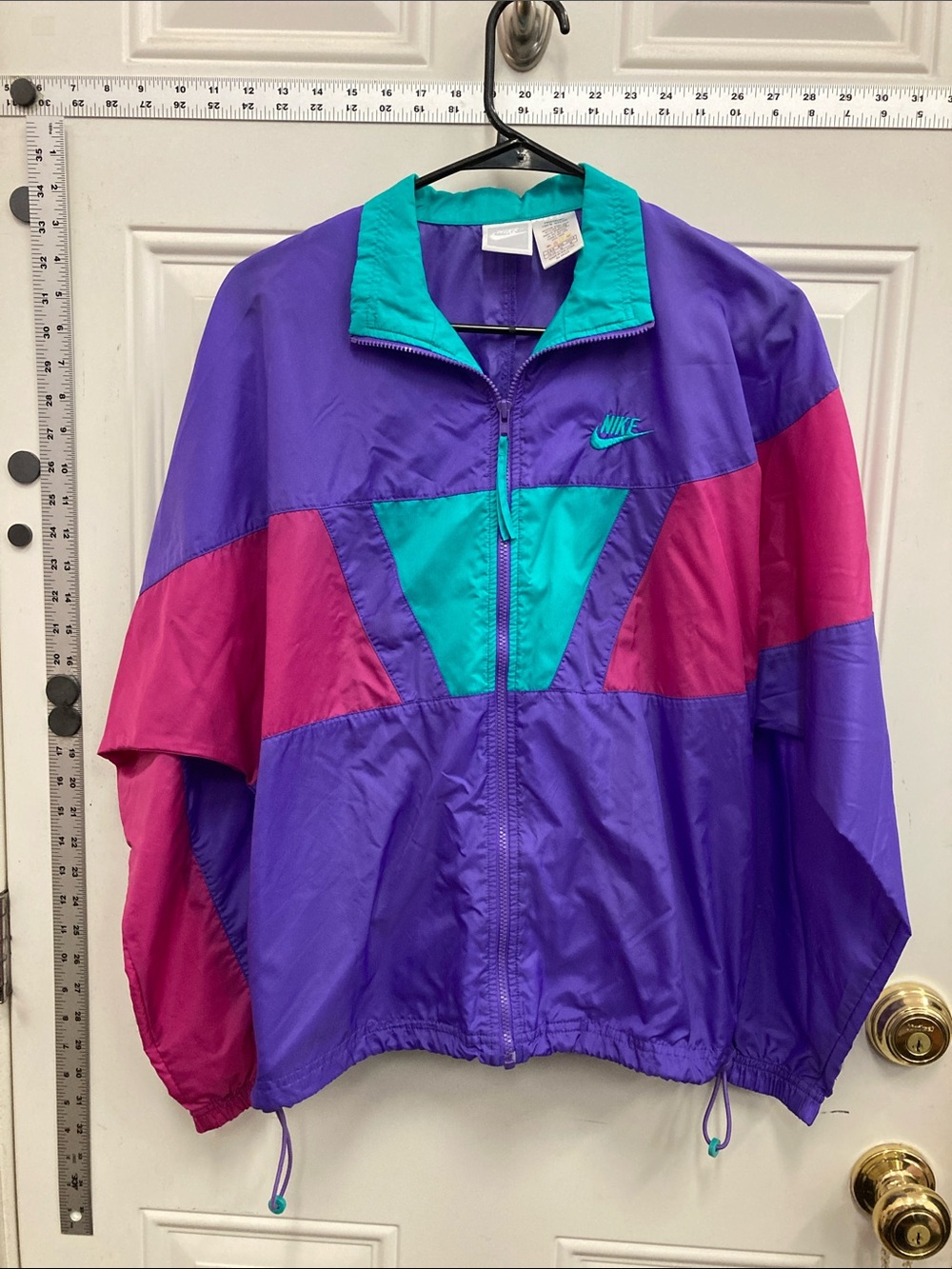 Nike, Purple, Teal, Pink, Color-block, Windbreaker,  80s Inspired,  90s, Unisex